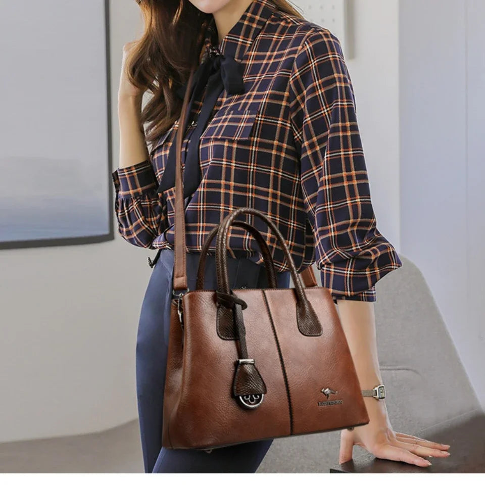 Women’s Patchwork Shoulder Bag | Large Capacity Crossbody Tote