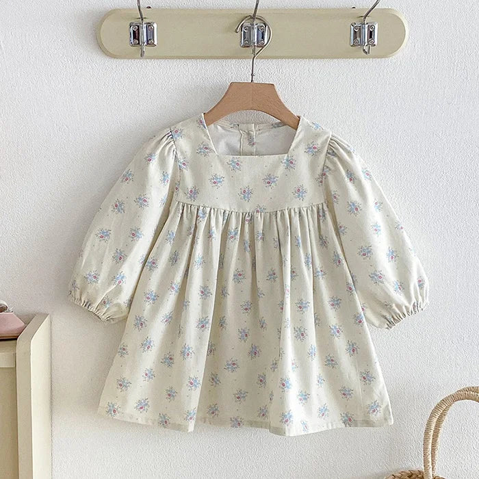 Girls’ Corduroy Princess Dress | فستان بناتي أنيق لعمر 2-6 سنوات - Floral