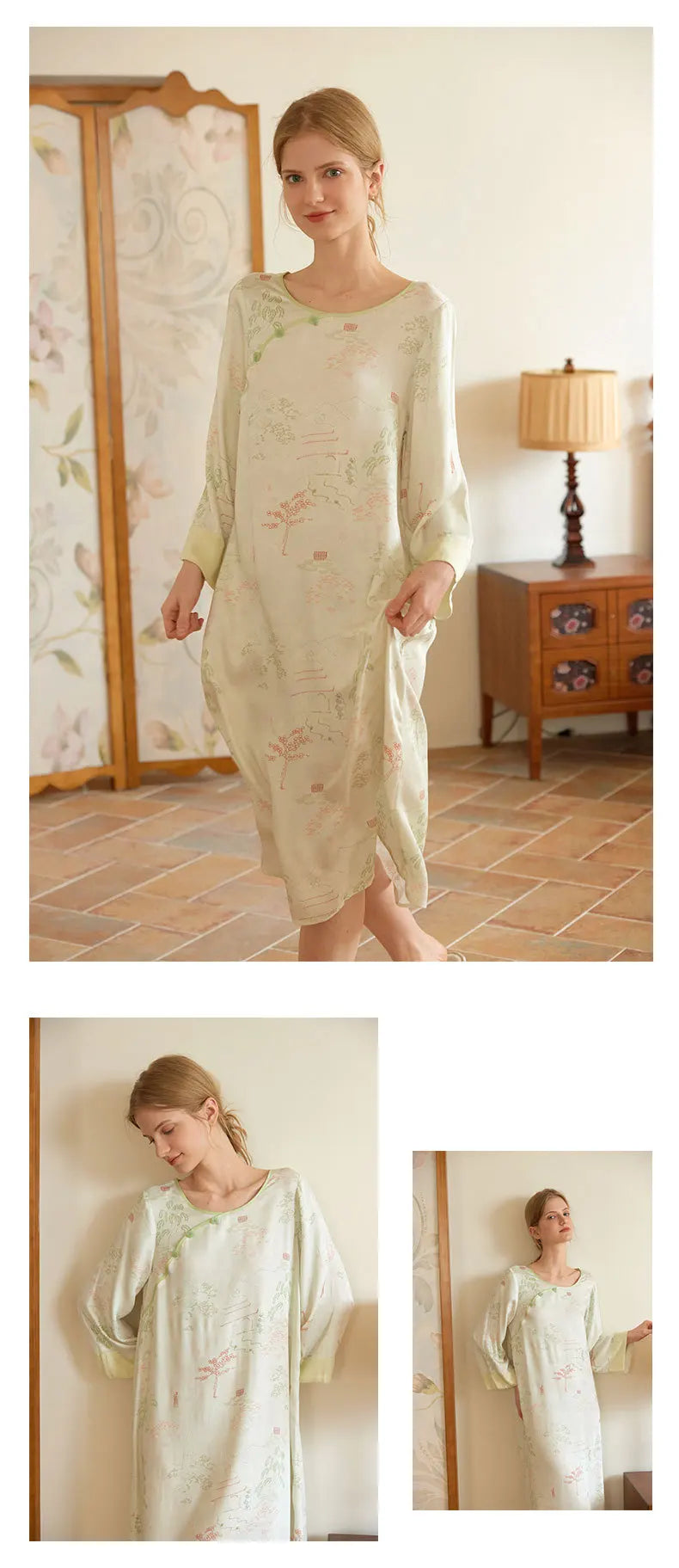 Women’s Satin Nightdress | جلابية ساتان نسائية للبيت - Retro
