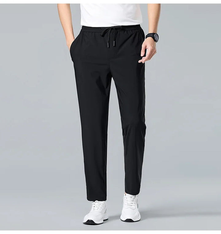 Men’s Ice Silk Dress Trousers | Quick-Dry Non-Iron Casual Fit