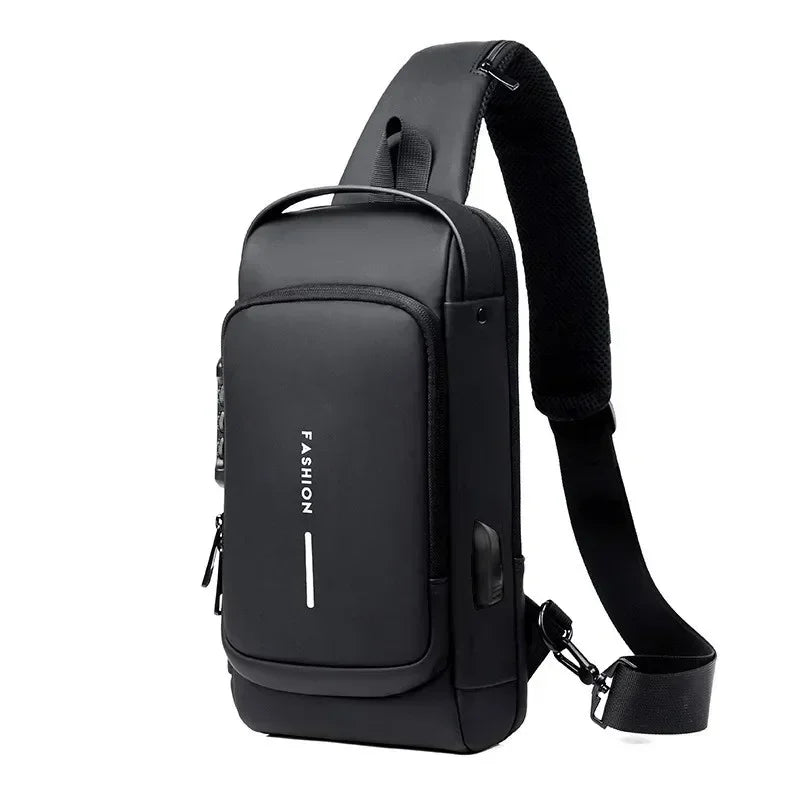 Men’s Anti-Theft Oxford Sling Chest Bag | حقيبة صدر رجالية أكسفورد مضادة للسرقة