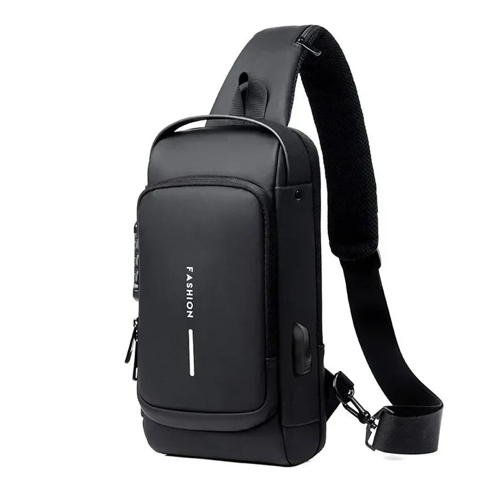 Men’s Anti-Theft Oxford Sling Chest Bag | حقيبة صدر رجالية أكسفورد مضادة للسرقة