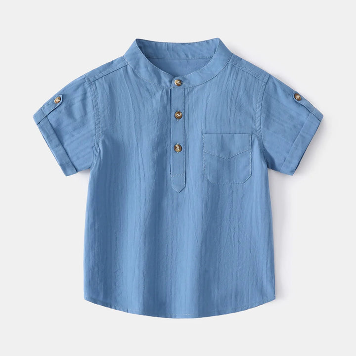 Boys’ Lightweight Linen Short Sleeve Shirt | قميص أطفال لينن خفيف