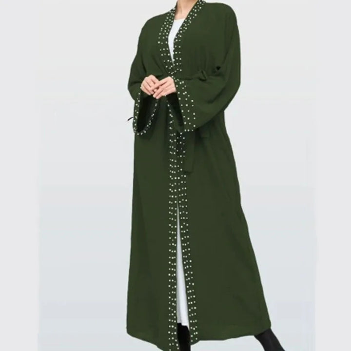 Women’s Pearl Detail Open Abaya | عباية مفتوحة بتفاصيل لؤلؤية