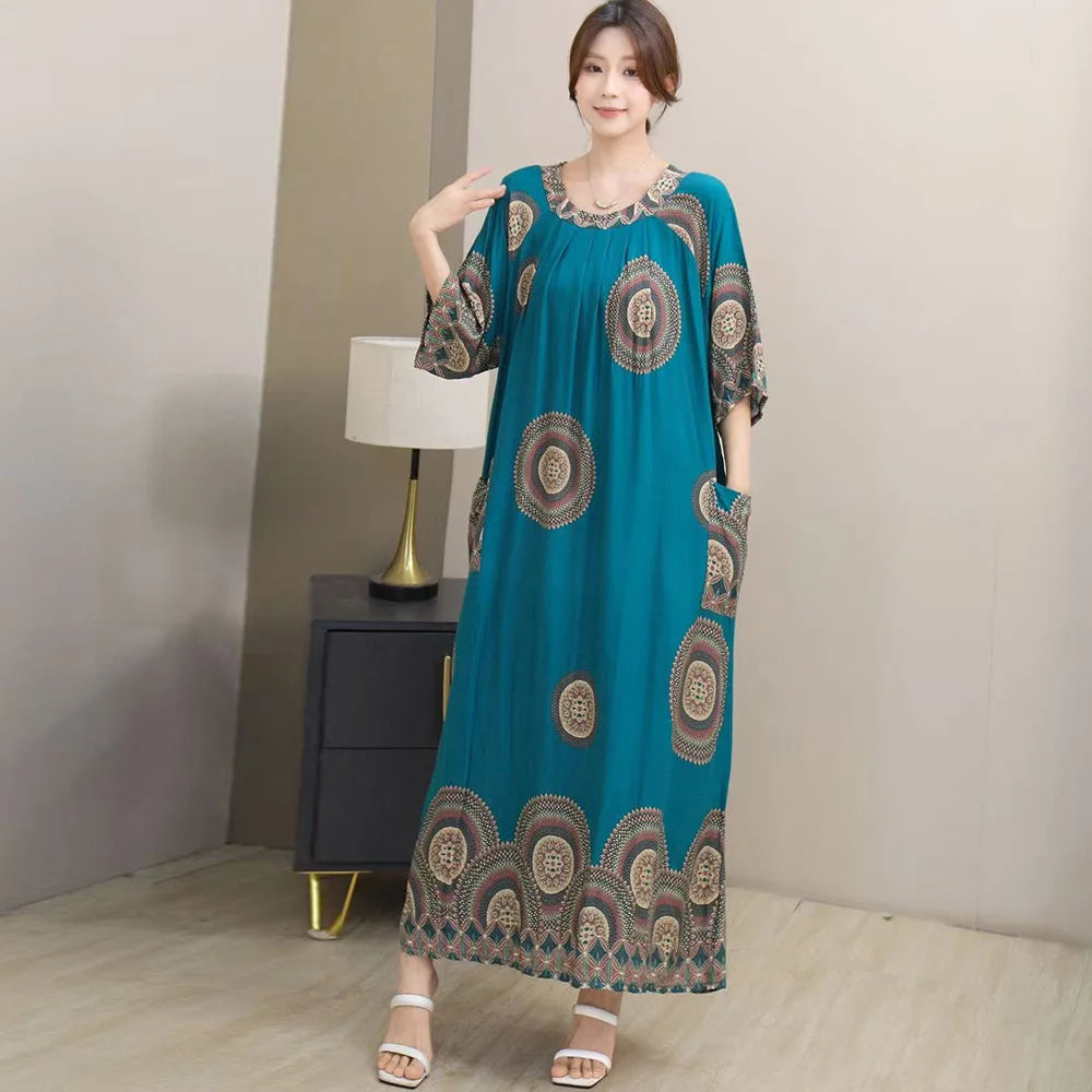 Women’s Floral Maternity Lounge Dress | فستان بيت واسع ومريح - Floral
