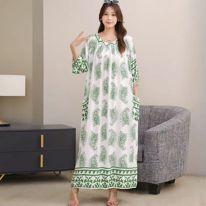 Women’s Floral Maternity Lounge Dress | فستان بيت واسع ومريح - Floral