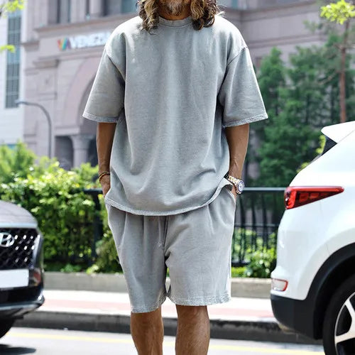 Men’s Printed Summer Set | Casual Short Sleeve Shirt & Shorts Outfit