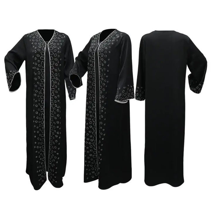 Black Abaya – Diamond Embellished Elegant Design