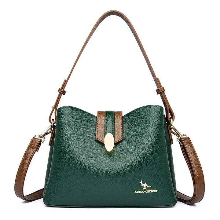 Women’s Casual Leather-Look Tote Bag | حقيبة توت نسائية عملية