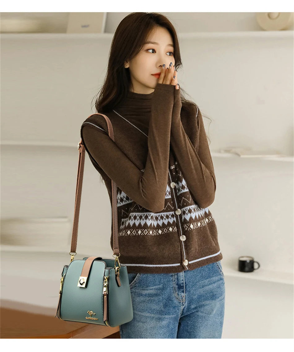 Women’s Luxury Bucket Crossbody Bag | حقيبة باكيت نسائية فاخرة