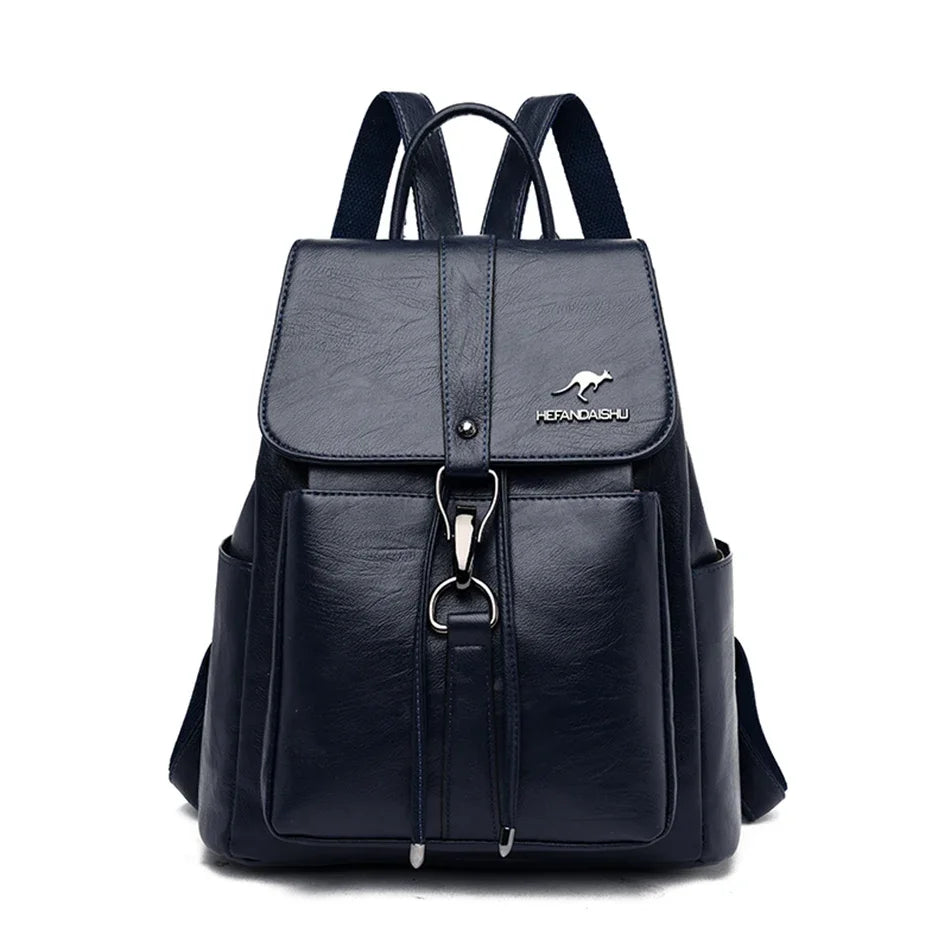 Women’s Everyday Leather-Look Backpack | حقيبة ظهر نسائية ناعمة لليوميات