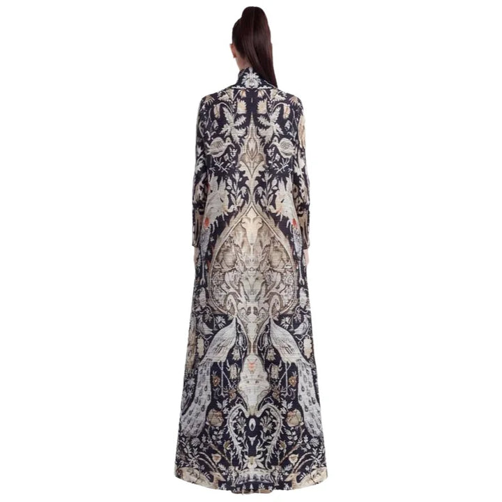 Women’s Pleated Printed Long Dress | فستان نسائي طويل بطبعات أنيقة