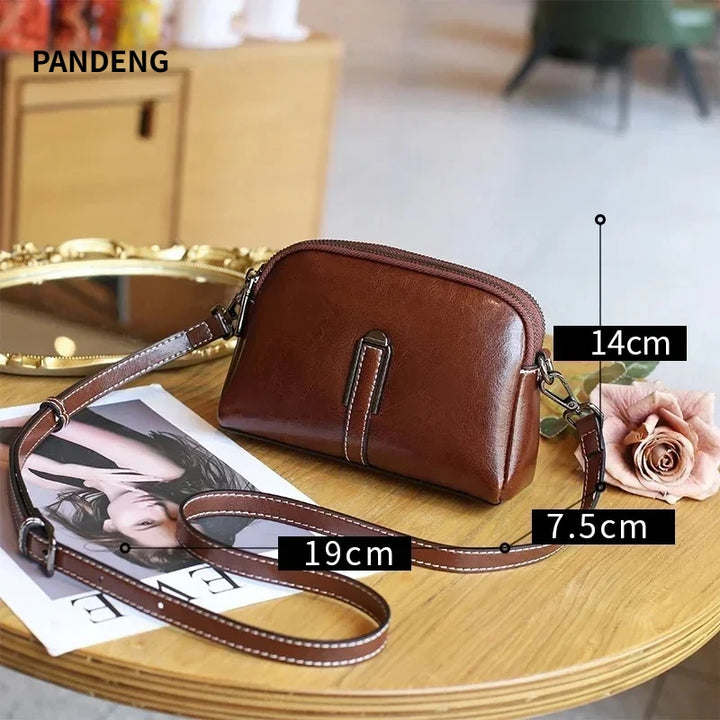 Women’s Genuine Leather Small Crossbody Bag | حقيبة نسائية صغيرة من الجلد الطبيعي كروس بودي