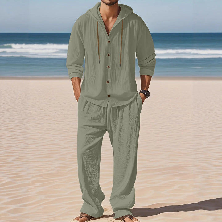 Men’s Linen Shirt & Pants Set | Breathable Relaxed Fit