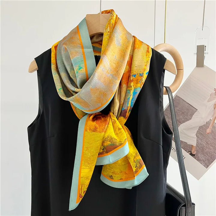 Women’s Pure Silk Shawl | Elegant Printed Long Drape