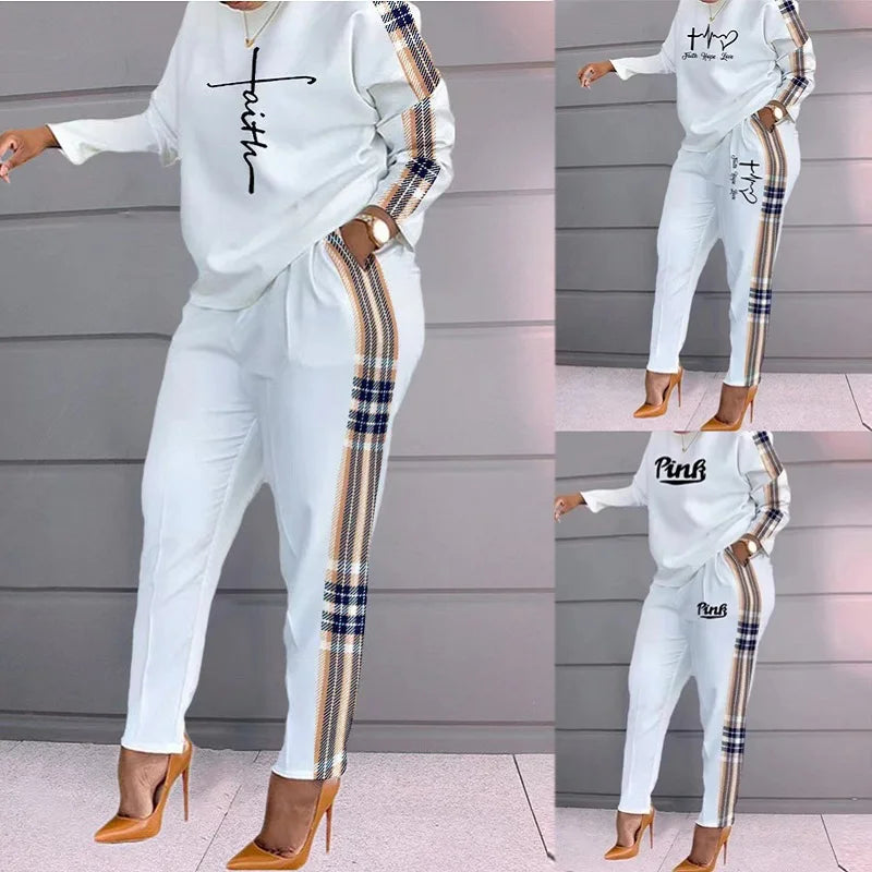 Women’s Casual 2-Piece Set | Long Sleeve Top & Relaxed Fit Pants