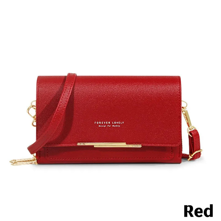 Women’s Multi-Pocket PU Crossbody Phone Bag | حقيبة هاتف نسائية متعددة الجيوب كروس بودي