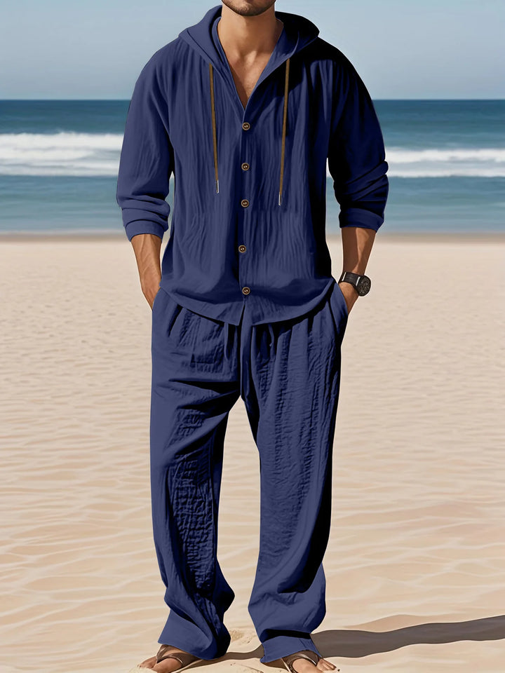 Men’s Linen Shirt & Pants Set | Breathable Relaxed Fit