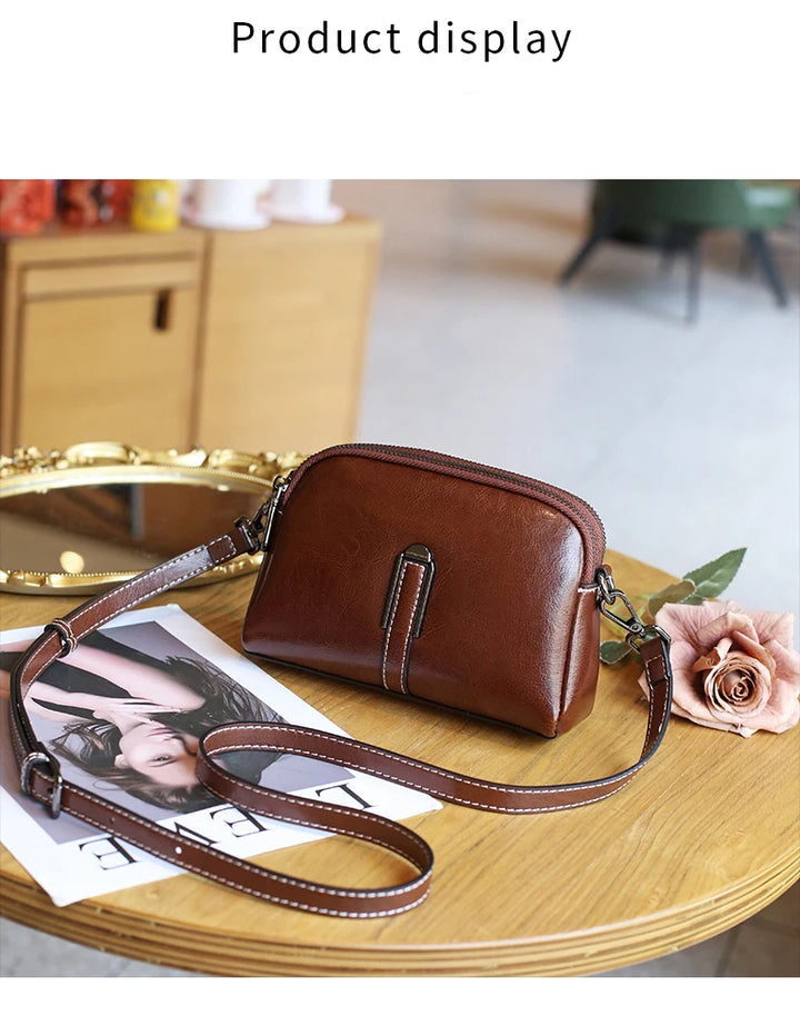 Women’s Genuine Leather Small Crossbody Bag | حقيبة نسائية صغيرة من الجلد الطبيعي كروس بودي