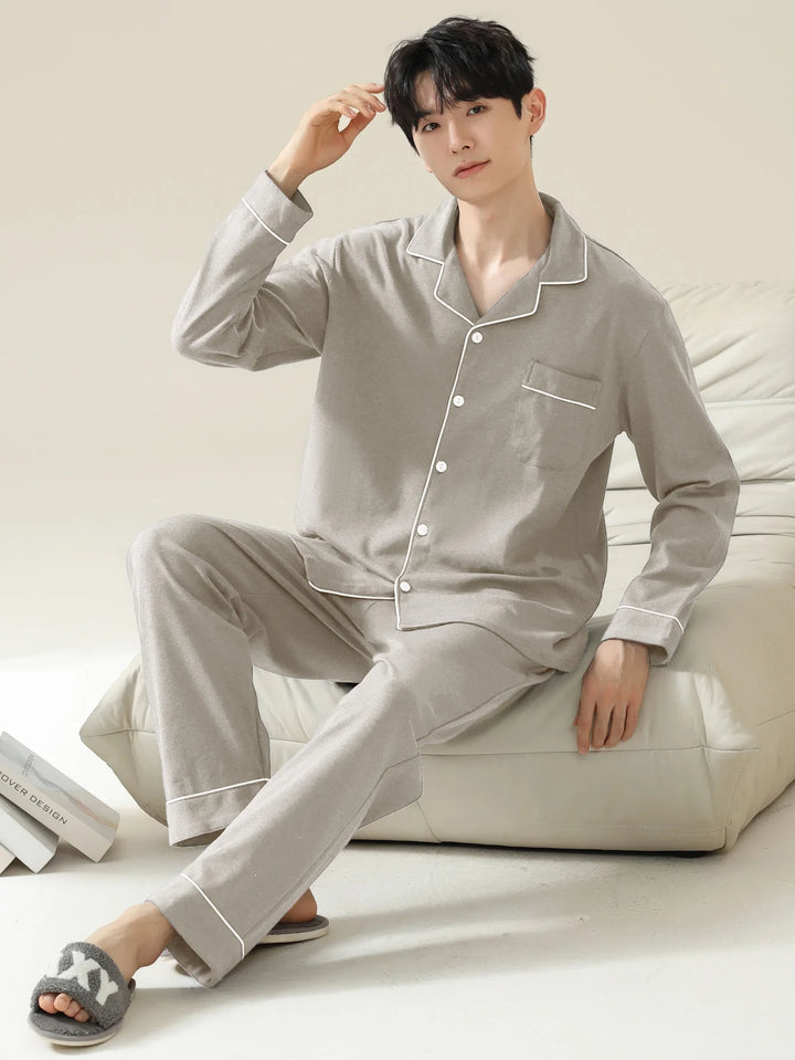 Men’s Cotton Pajamas Set | Classic Comfortable Sleepwear