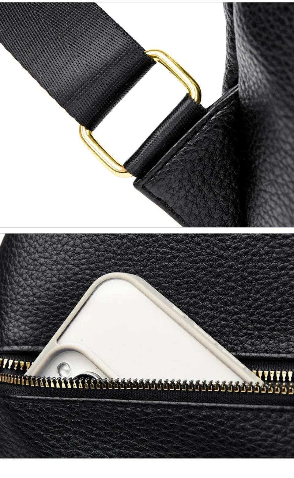 Women’s Leather-Look Travel Backpack | حقيبة ظهر نسائية أنيقة للسفر