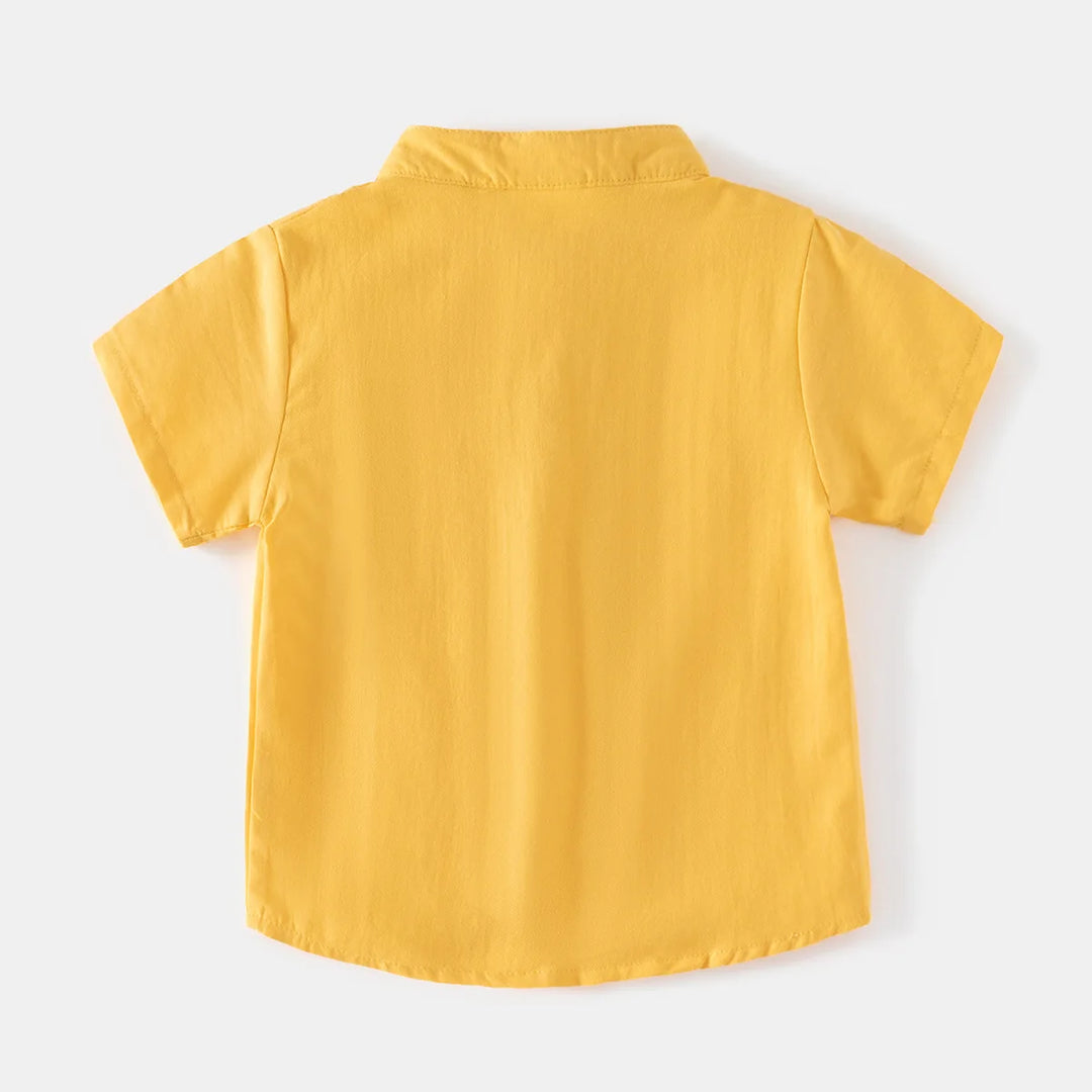 Boys’ Mandarin Collar Linen-Cotton Shirt | قميص أطفال بياقة ماندارين