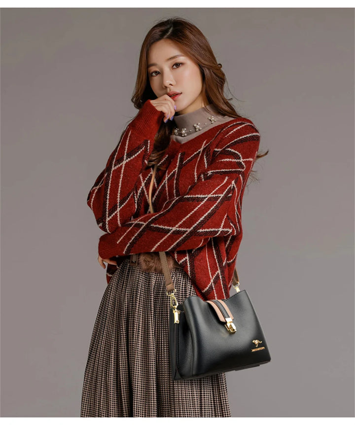 Women’s Three-Layer Small Tote Bag | حقيبة نسائية صغيرة بثلاث طبقات