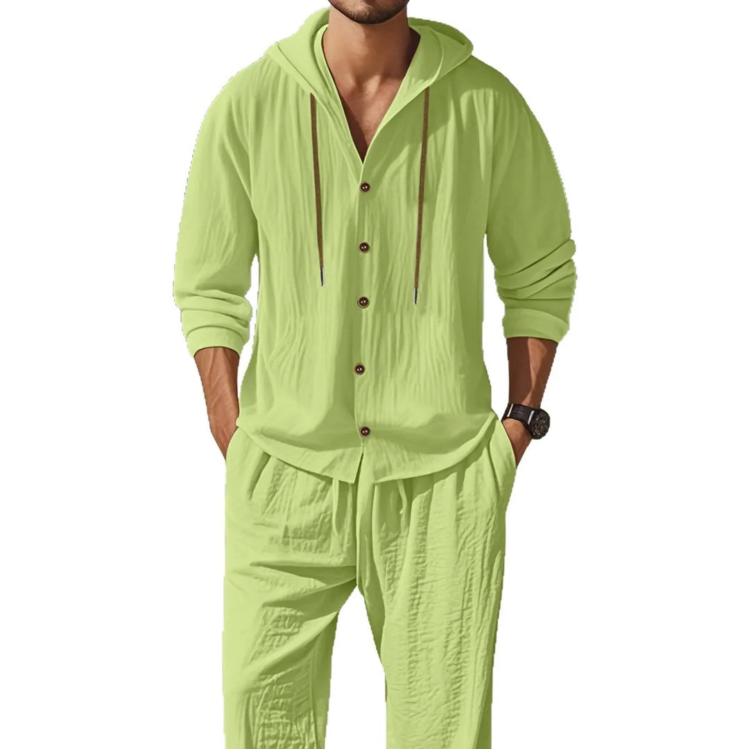 Men’s Linen Shirt & Pants Set | Breathable Relaxed Fit
