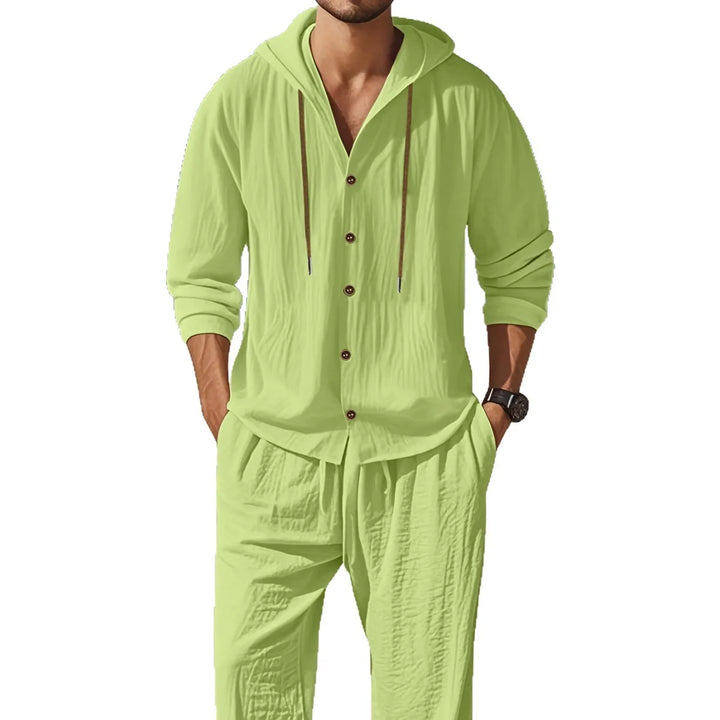 Men’s Linen Shirt & Pants Set | Breathable Relaxed Fit