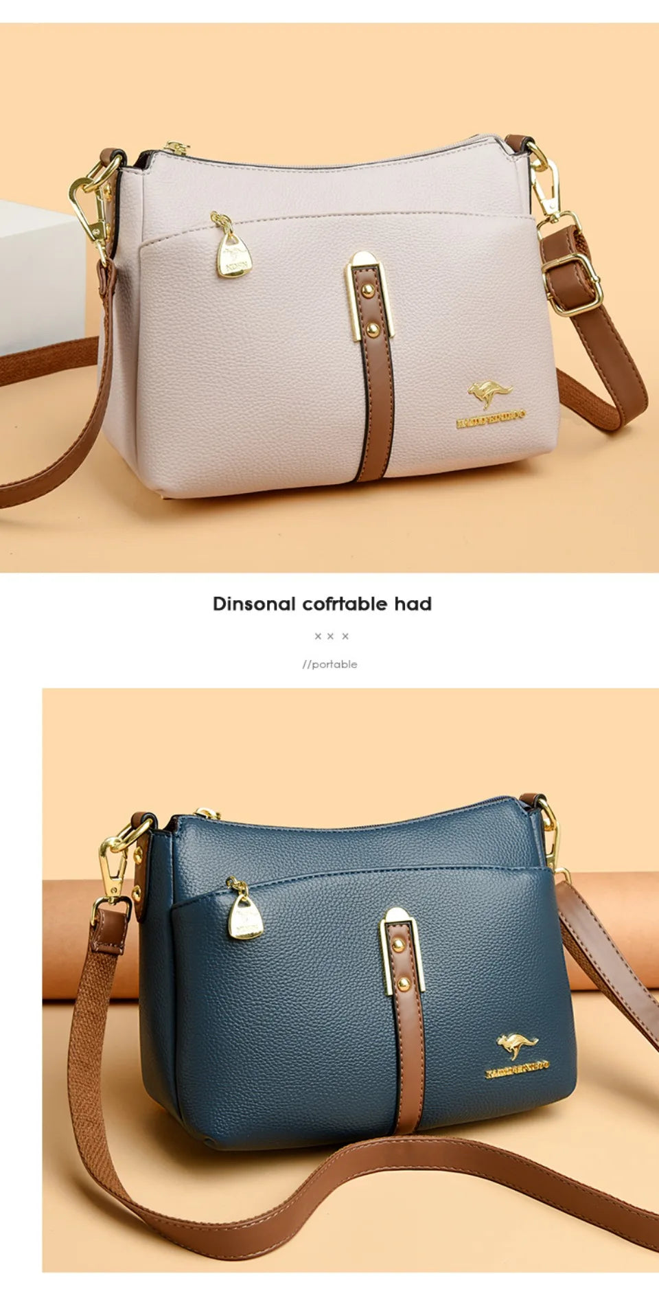 Women’s Three-Layer Shoulder Bag | Elegant Soft Crossbody