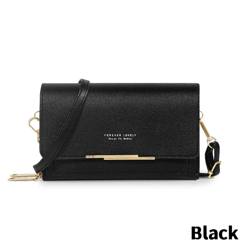 Women’s Multi-Pocket PU Crossbody Phone Bag | حقيبة هاتف نسائية متعددة الجيوب كروس بودي