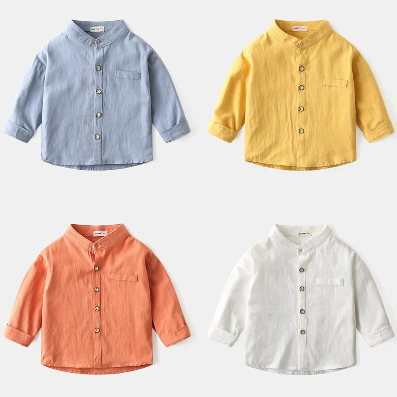 Boys’ Pure Cotton Long Sleeve Shirt | قميص أطفال قطني بأكمام طويلة