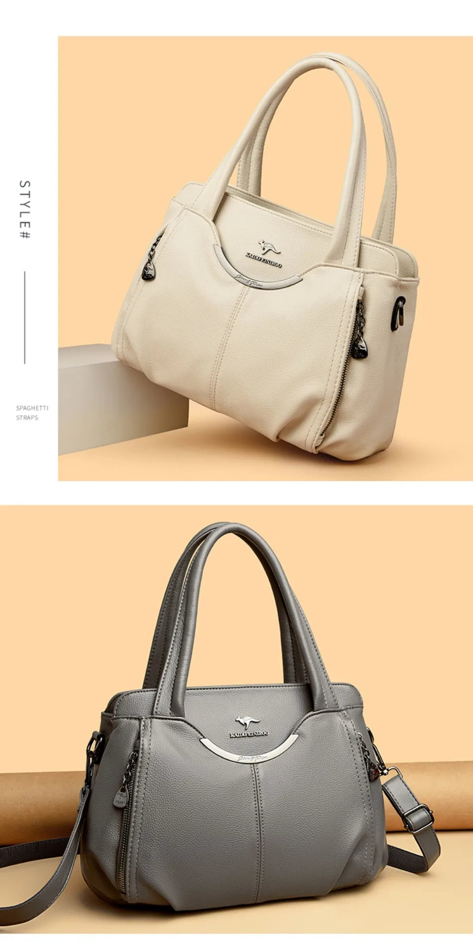 Women’s Soft Leather-Look Tote Bag | Elegant Shoulder Crossbody