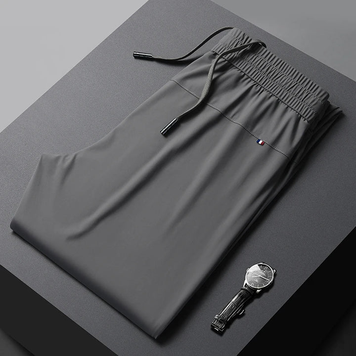 Men’s Ice Silk Dress Trousers | Quick-Dry Non-Iron Casual Fit