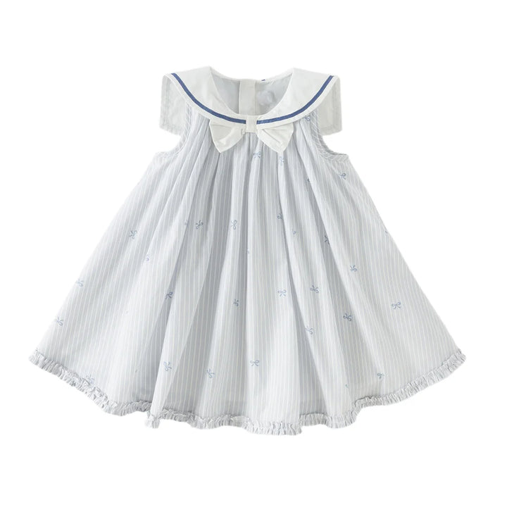 Girls Bow Print Cotton Dress