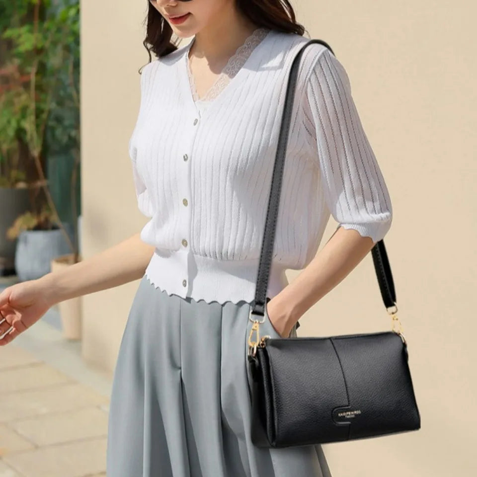 Women’s Soft Leather-Look Shoulder Bag | Elegant Summer Crossbody
