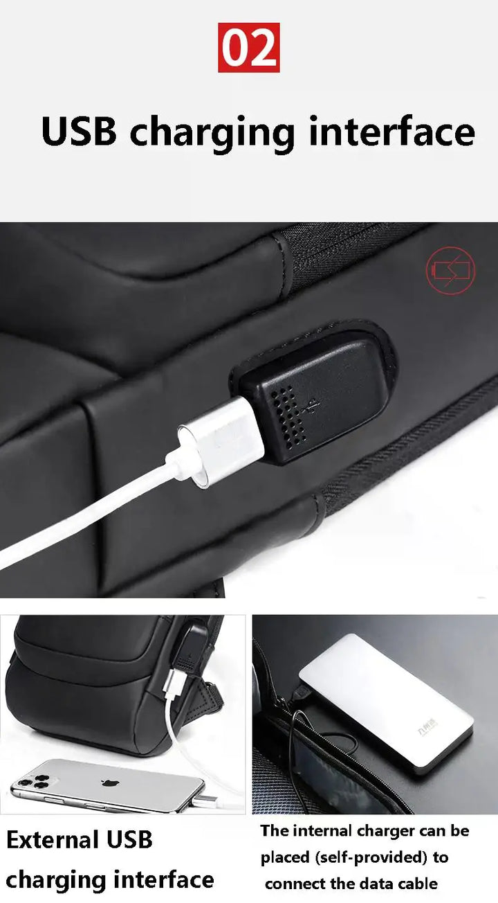 Men’s Anti-Theft Oxford Sling Chest Bag | حقيبة صدر رجالية أكسفورد مضادة للسرقة
