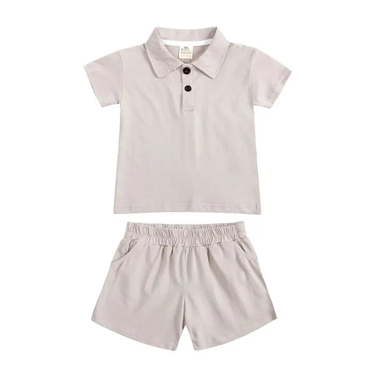 Boys’ Summer Shirt & Shorts Set | طقم أولاد صيفي بقميص وشورت