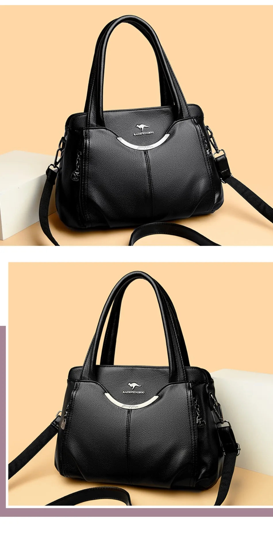 Women’s Soft Leather-Look Tote Bag | Elegant Shoulder Crossbody