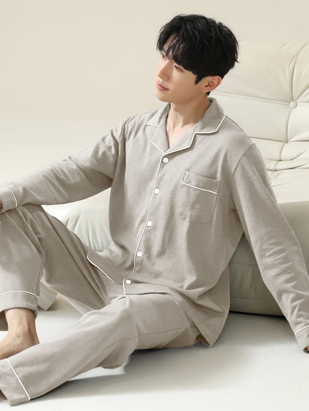 Men’s Cotton Pajamas Set | Classic Comfortable Sleepwear