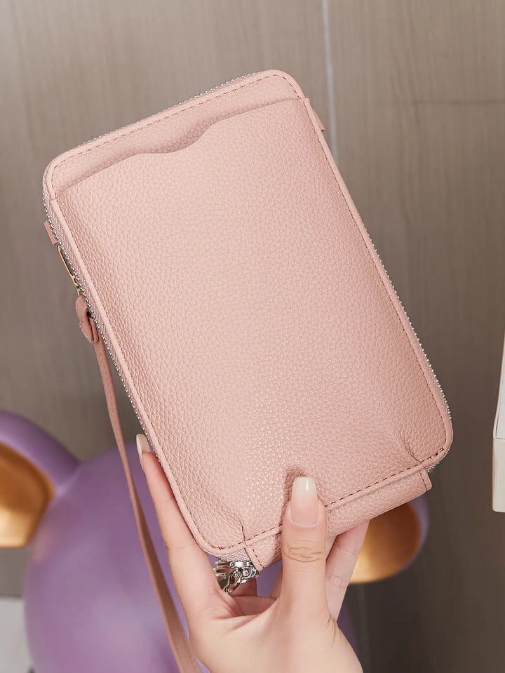 Women’s Minimalist PU Crossbody Phone Bag | حقيبة هاتف نسائية كروس بودي بتصميم بسيط