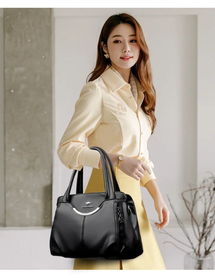 Women’s Soft Leather-Look Tote Bag | Elegant Shoulder Crossbody