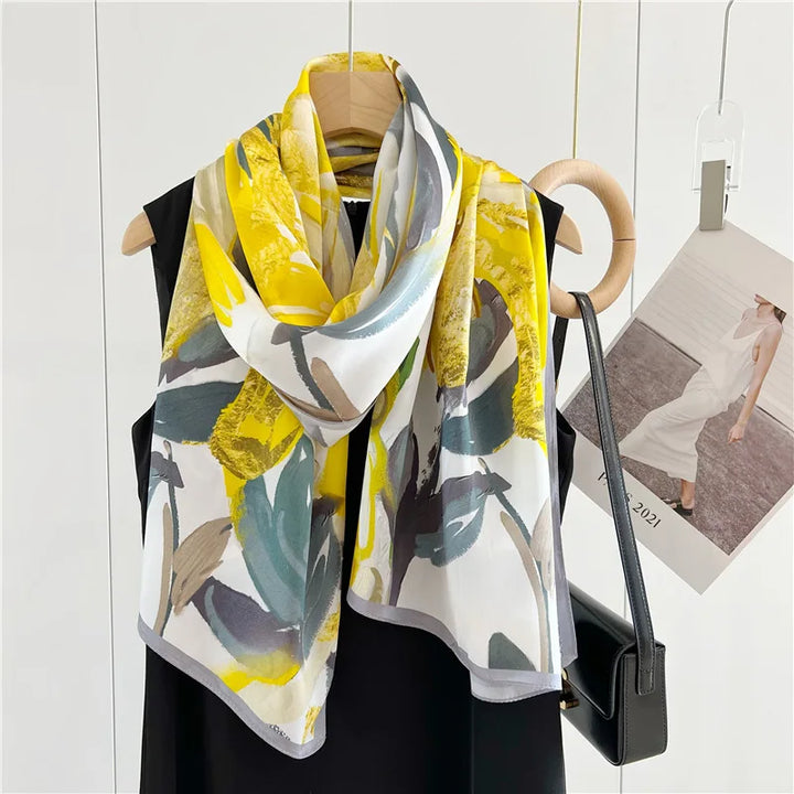 Women’s Pure Silk Shawl | Elegant Printed Long Drape