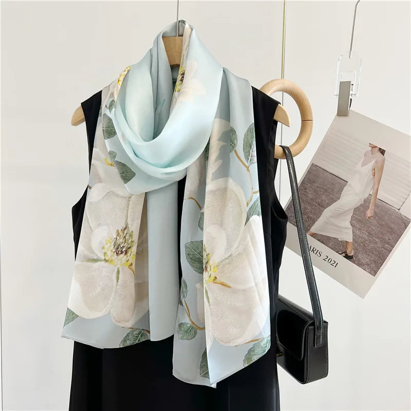Women’s Pure Silk Shawl | Elegant Printed Long Drape