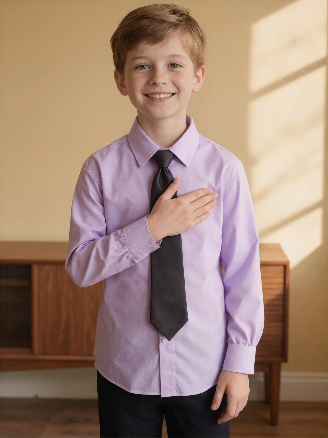 Kids’ Cotton Dress Shirt 2–16 Years | قميص أطفال قطني أنيق لعمر ٢–١٦ سنة