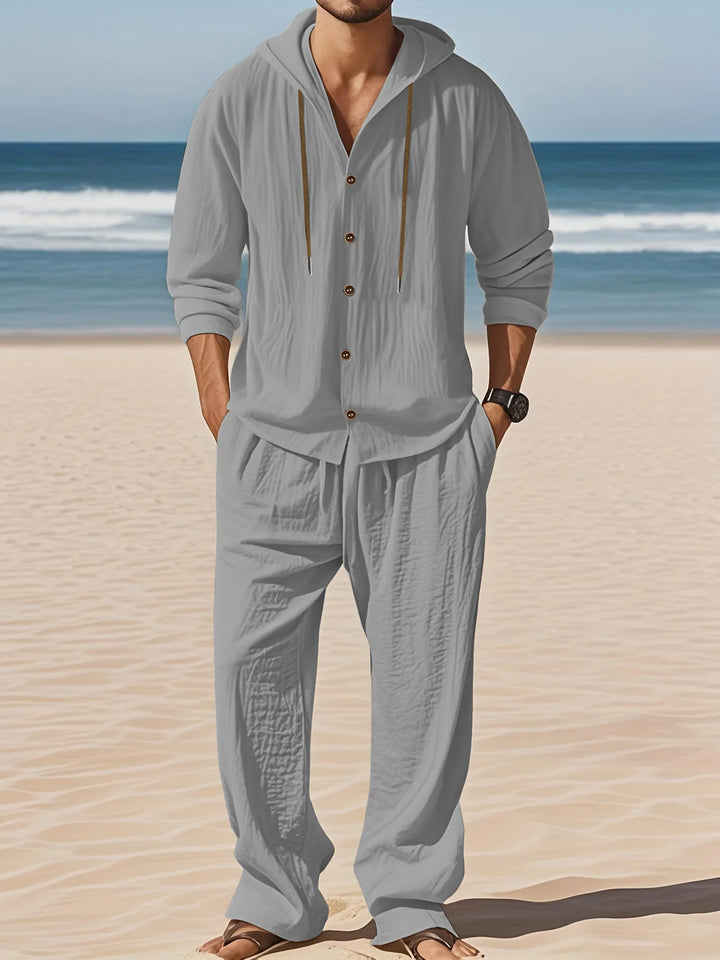 Men’s Linen Shirt & Pants Set | Breathable Relaxed Fit