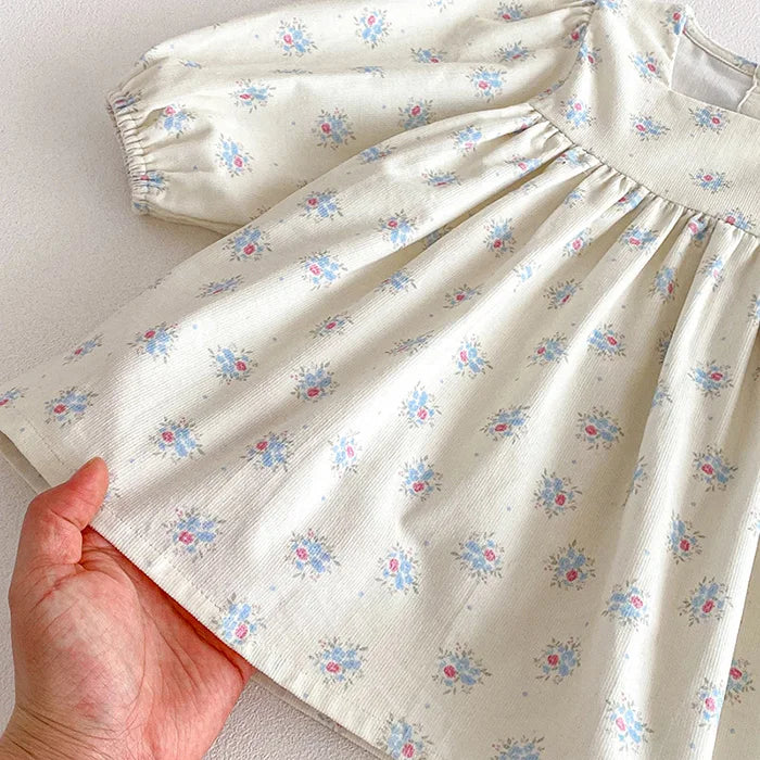 Girls’ Corduroy Princess Dress | فستان بناتي أنيق لعمر 2-6 سنوات - Floral