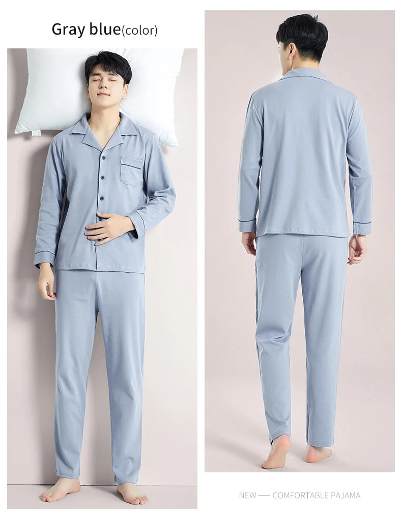 Men’s Plaid Pajama Set | Warm Cotton Winter Homewear