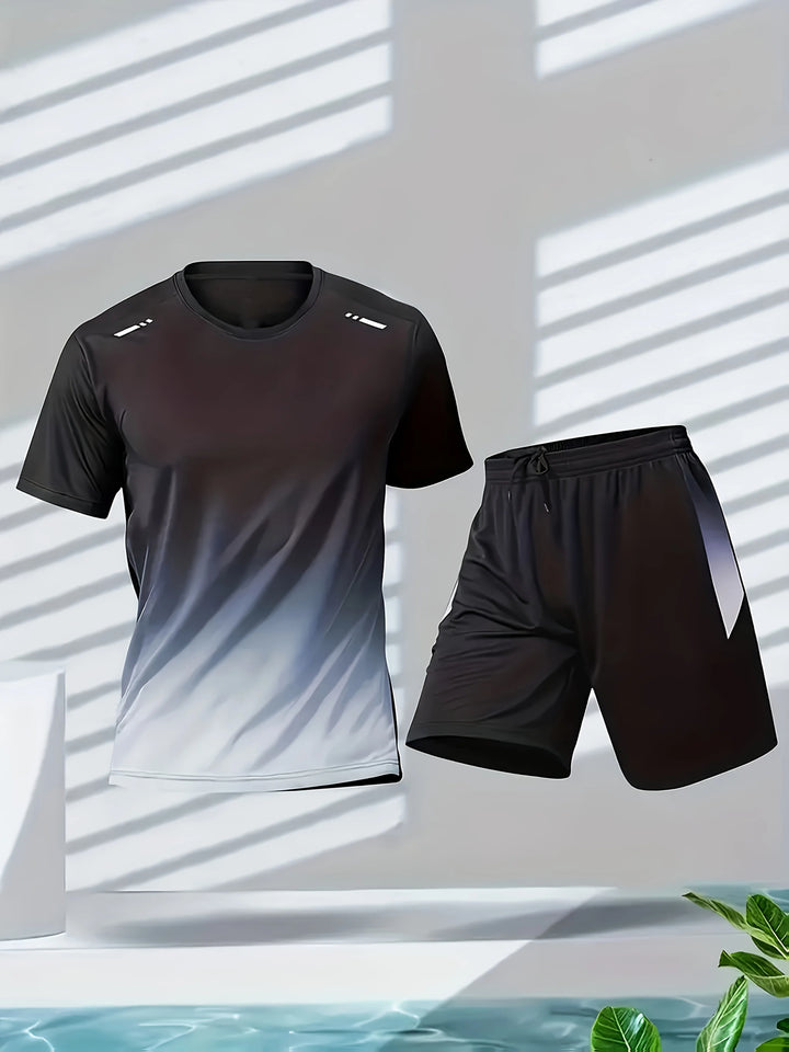 Men’s Lightweight Running T-Shirt & Shorts Set | طقم رياضي رجالي خفيف تيشيرت وشورت