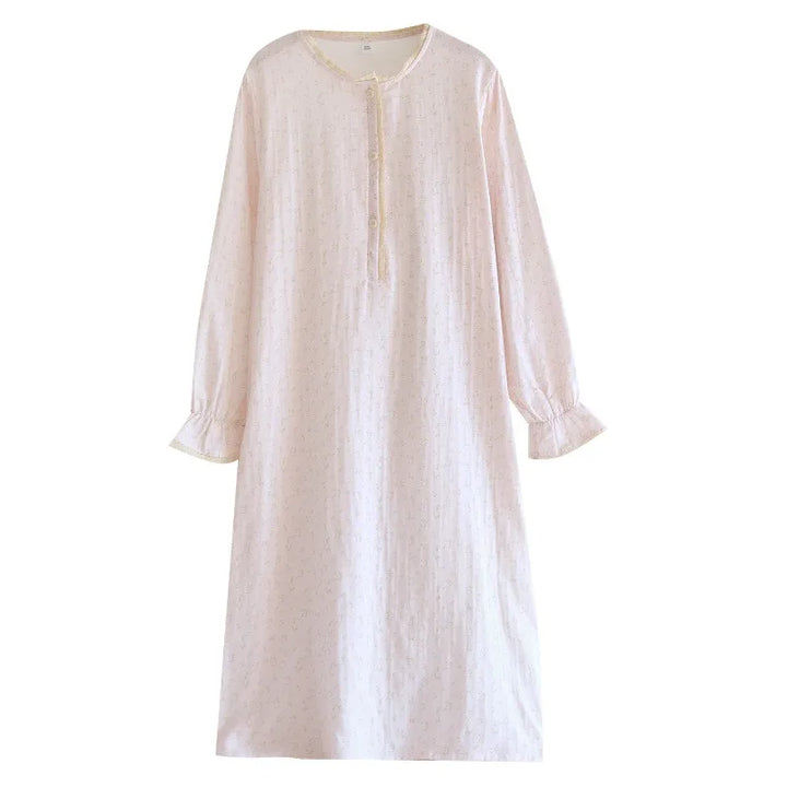 Women’s Double Gauze Cotton Nightgown | جلابية قطنية صيفية للبيت - Floral